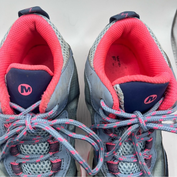 Merrell Kids Moab Speed Shoes in pink and gray size 1 - Picture 8 of 9
